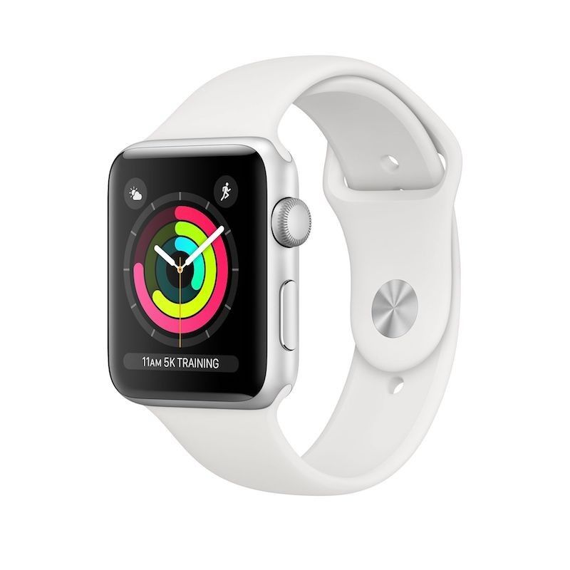 Apple Watch 3 GPS, 42mm aluminio prateado bracelete branco