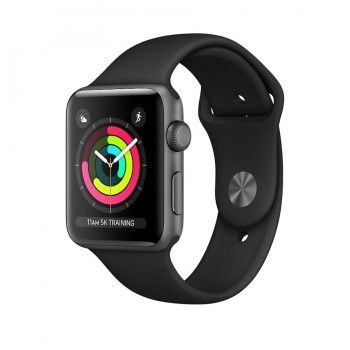 Apple Watch 3 GPS, 38mm aluminio cinzento, bracelete preta
