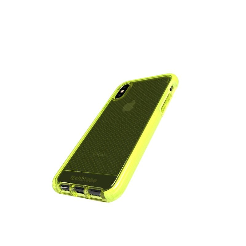Capa Tech21 Evo Check para iPhone XS - Neon Yellow.