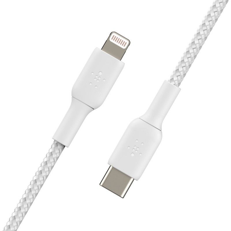 Cabo Lightning para USB-C Belkin BOOST CHARGE Braided 1 m Branco
