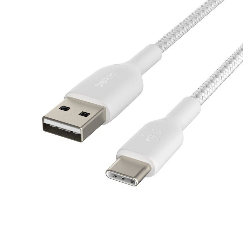 Cabo USB-A para USB-C Belkin BOOST CHARGE Braided 1 m Branco