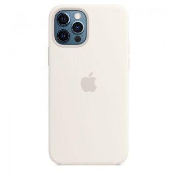 Capa para iPhone 12 | 12 Pro em silicone com MagSafe - Branco