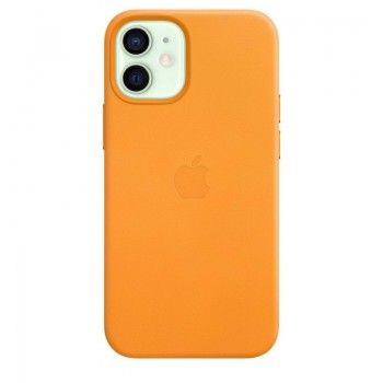 Capa em pele com MagSafe para iPhone 12 mini - Laranja Califórnia