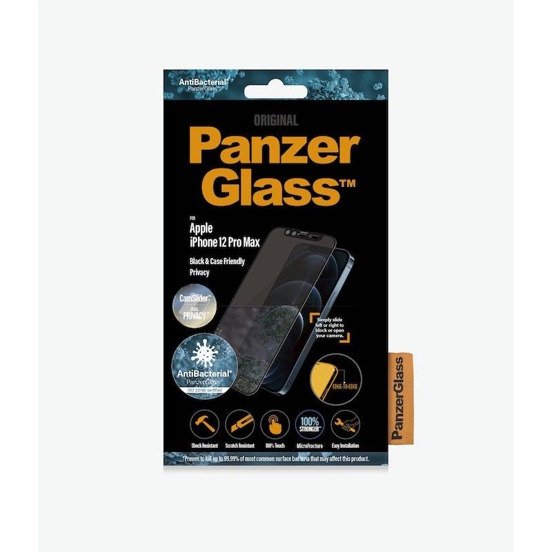 Película de proteção e privacidade para iPhone 12 Pro Max PanzerGlass CF CamSlider