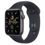 Apple Watch SE, GPS 44 mm - Cinzento sideral, bracelete desportiva Meia-noite