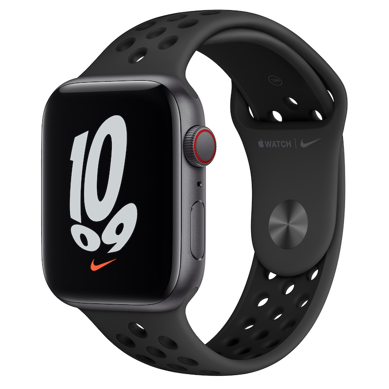 Apple Watch Nike SE, GPS+Cellular 44 mm - Cinzento sideral, bracelete Nike Antracite/Preto