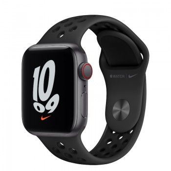 Apple Watch Nike SE, GPS+Cellular 40 mm - Cinzento sideral, bracelete Nike Antracite/Preto