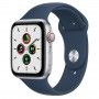Apple Watch SE, GPS+Cellular 44 mm - Prateado, bracelete desportiva azul abissal