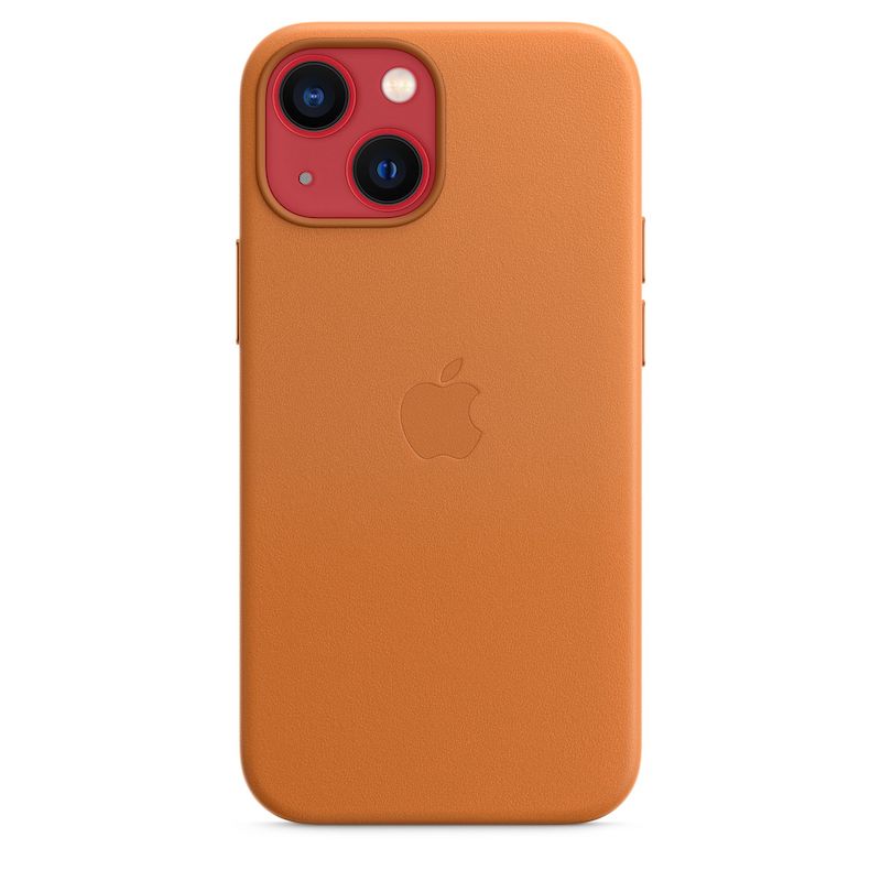 Capa em pele com MagSafe para iPhone 13 mini - Castanho dourado