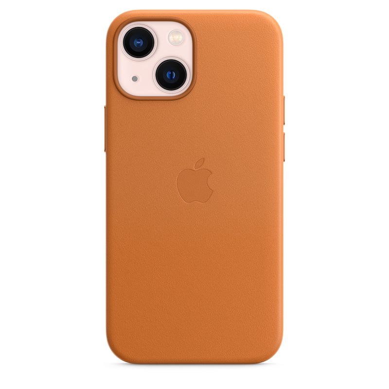 Capa em pele com MagSafe para iPhone 13 mini - Castanho dourado