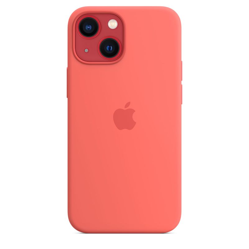 Capa em silicone com MagSafe para iPhone 13 mini - Toranja rosa