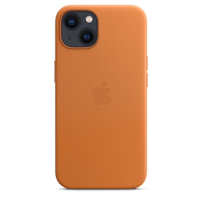 Capa em pele com MagSafe para iPhone 13 - Castanho dourado