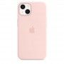 Capa em silicone com MagSafe para iPhone 13 - Giz rosa