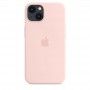 Capa em silicone com MagSafe para iPhone 13 - Giz rosa