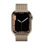 Apple Watch 7, GPS+Cellular 41 mm, aço - Dourado, bracelete milanesa dourada