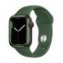 Apple Watch 7, GPS+Cellular 41 mm - Verde, com bracelete desportiva verde trevo