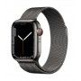 Apple Watch 7, GPS+Cellular 41 mm, aço - Grafite, bracelete milanesa grafite L