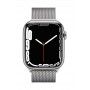 Apple Watch 7, GPS+Cellular 45 mm, aço - Prateado, bracelete milanesa prateada L