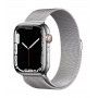 Apple Watch 7, GPS+Cellular 45 mm, aço - Prateado, bracelete milanesa prateada L