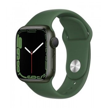 Apple Watch 7, GPS 41 mm - Verde, bracelete desportiva verde trevo