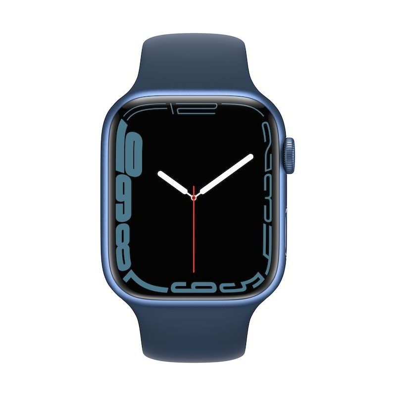 Apple Watch 7, GPS 45 mm - Azul, bracelete desportiva azul abissal