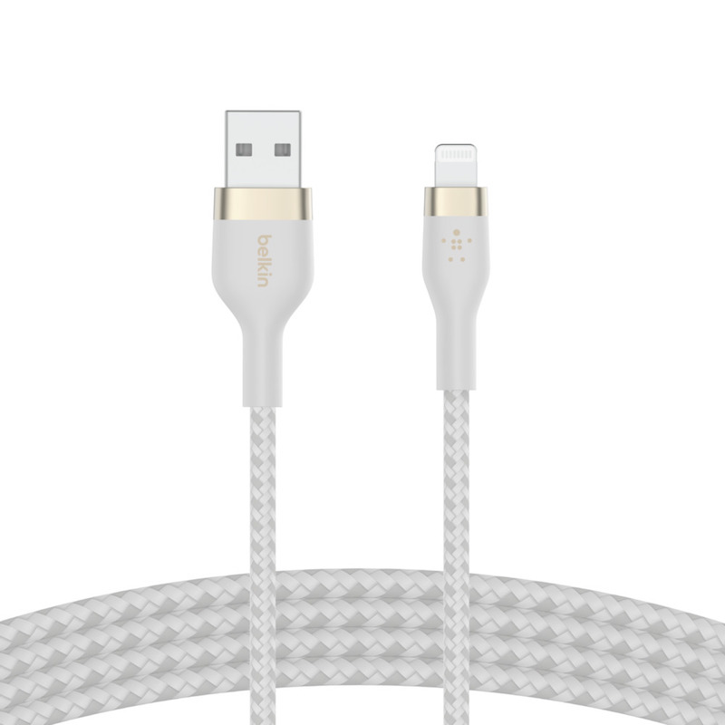Cabo Belkin Boost Charge Pro Flex Braided Silicone USB-A para Lightning 1 m - Branco