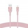 Cabo Belkin Boost Charge Pro Flex Braided Silicone USB-A para Lightning 1 m - Rosa