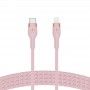 Cabo Belkin Boost Charge Pro Flex Braided Silicone USB-C para Lightning 1 m - Rosa