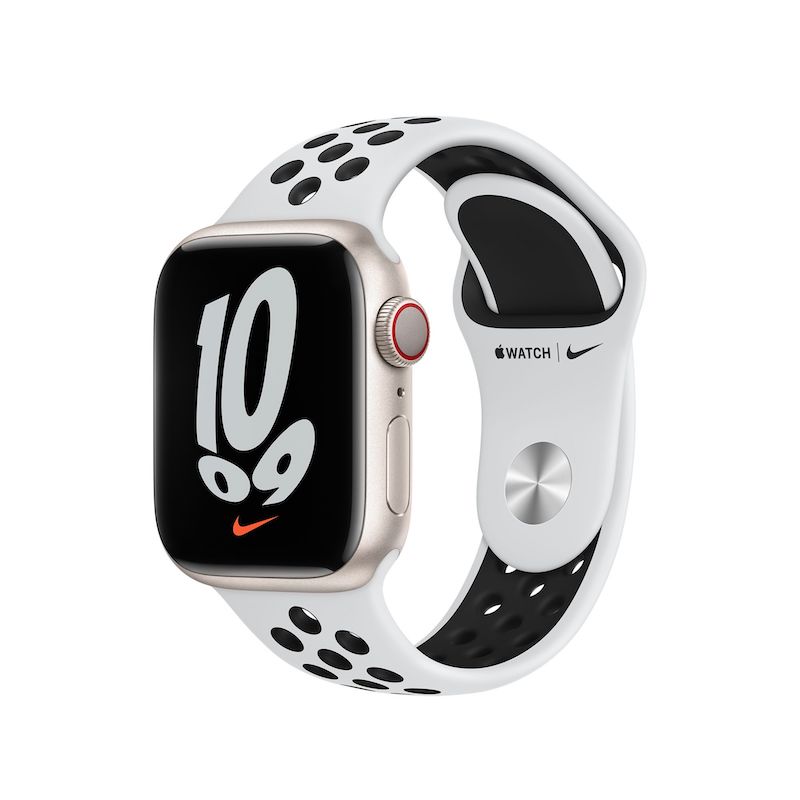 Bracelete desportiva Nike para Apple Watch de 38 a 41 mm - Platina-pura/preto