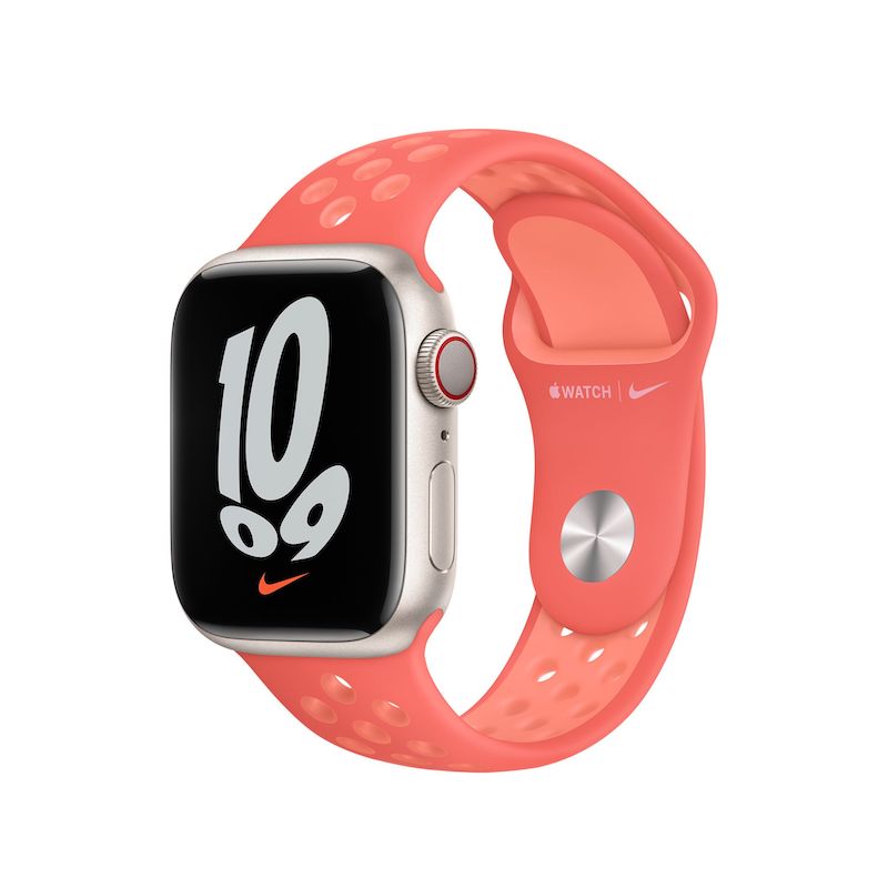 Bracelete desportiva Nike para Apple Watch de 38 a 41 mm - brasa incandescente/carmesim bliss