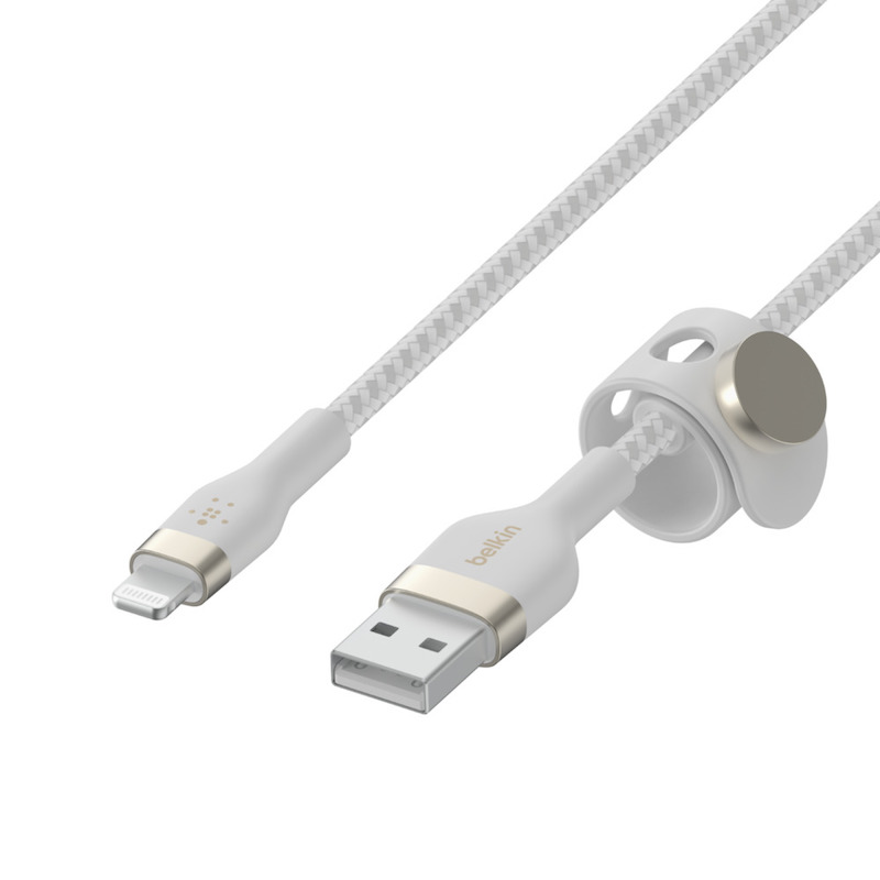 Cabo Belkin Boost Charge Pro Flex Braided Silicone USB-A para Lightning 2 m - Branco