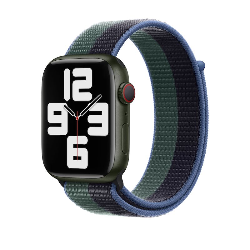Bracelete Loop desportiva para Apple Watch 42 a 45 mm - meia-noite/eucalipto