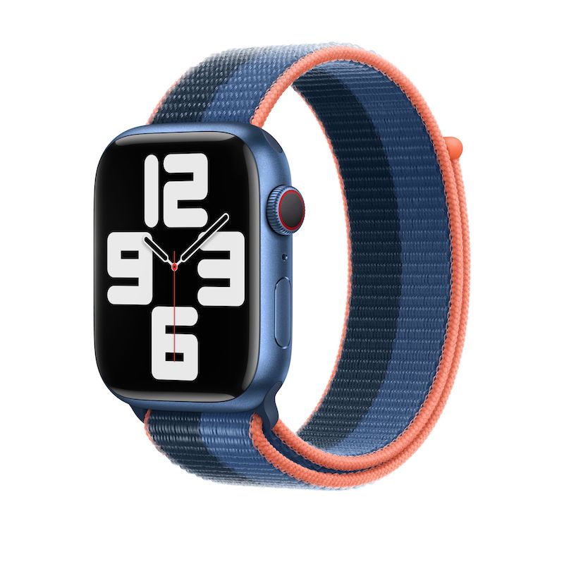 Bracelete Loop desportiva para Apple Watch 42 a 45 mm - Azul celeste/azul abissal