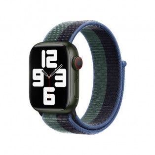Bracelete Loop desportiva para Apple Watch 38 a 41 mm - Meia-noite/eucalipto