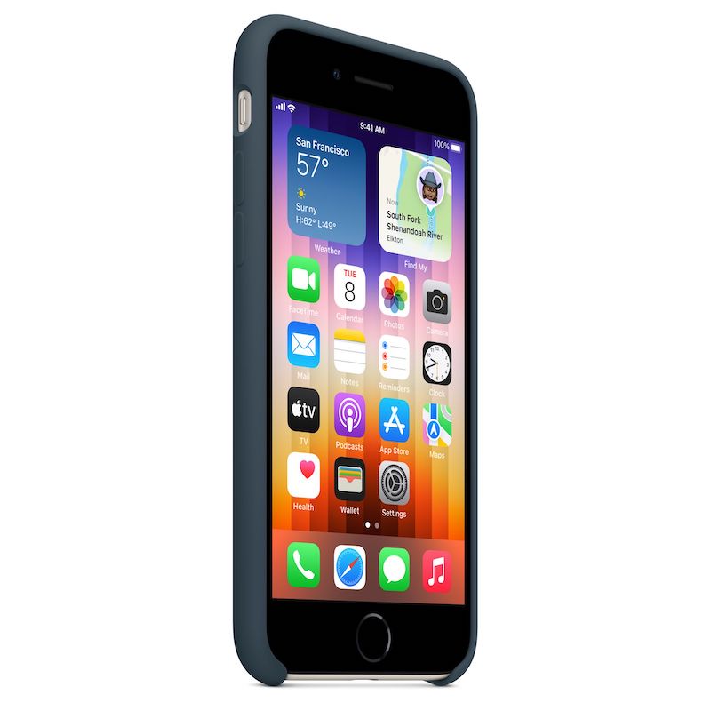 Capa em silicone para iPhone SE (2020/2)- Azul abissal