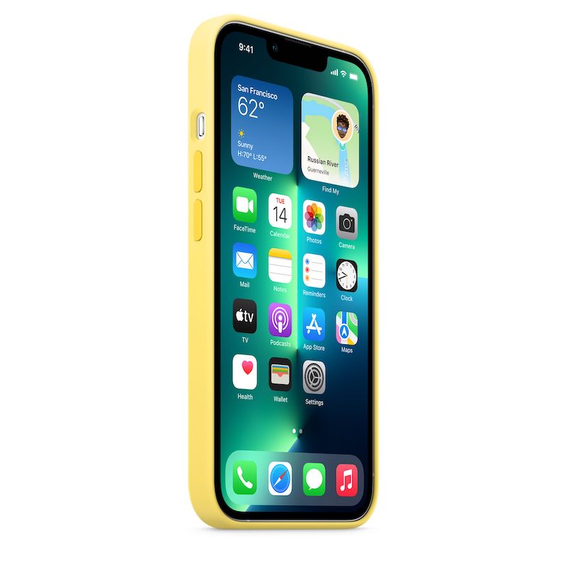 Capa em silicone com MagSafe para iPhone 13 Pro - Raspa de limão