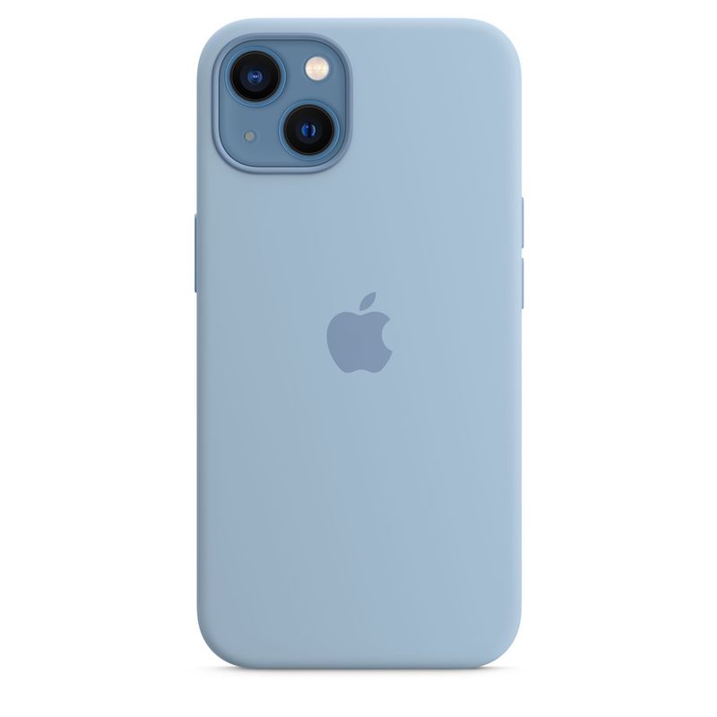 Capa em silicone com MagSafe para iPhone 13 - Azul nevoeiro