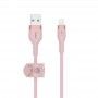 Cabo Belkin Boost Charge Pro Flex Braided Silicone USB-A para Lightning 2 m - Rosa