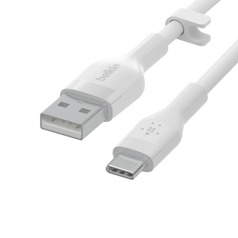 Cabo Belkin Boost Charge Flex Silicone USB-A para USB-C 2 m - Branco