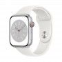 Apple Watch 8, GPS+Cellular 45 mm - Alu. Prateado/Bracelete branca