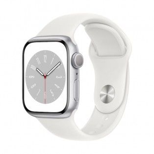 Apple Watch 8, GPS 41 mm - Alu. Prateado/Bracelete branca