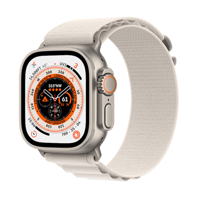 Apple Watch Ultra, GPS+Cell 49 mm - Titanio/Bracelete Alpine Luz das estrelas Loop S