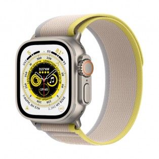 Apple Watch Ultra, GPS+Cell 49 mm - Titanio/Bracelete Trail amarela/Bege M/L