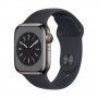 Apple Watch 8, GPS+Cellular 41 mm - Aço Grafite/Bracelete Meia noite