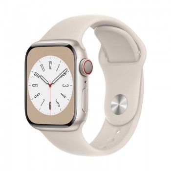 Apple Watch 8, GPS+Cellular 41 mm - Alu. Starlight/Bracelete branca