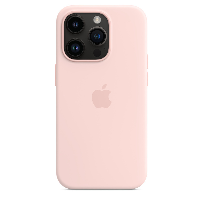 Capa em silicone com MagSafe para iPhone 14 Pro - Giz Rosa