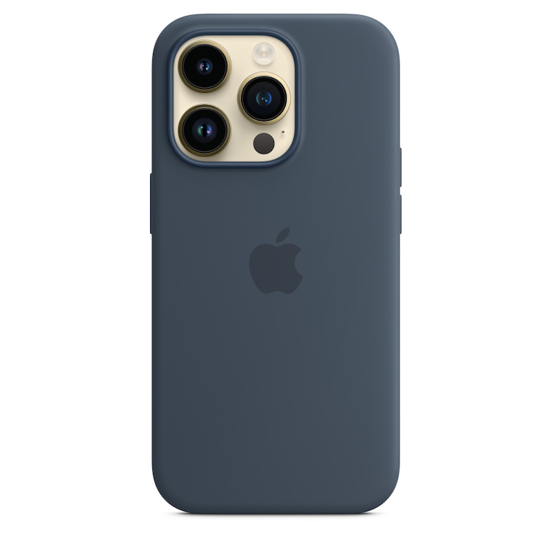 Capa em silicone com MagSafe para iPhone 14 Pro - Azul tempestade