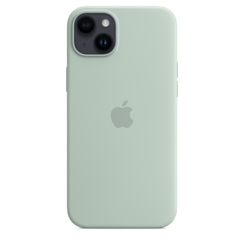 Capa em silicone com MagSafe para iPhone 14 Plus - Suculenta