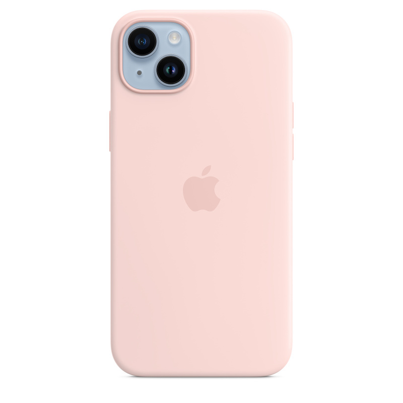 Capa em silicone com MagSafe para iPhone 14 Plus - Giz Rosa