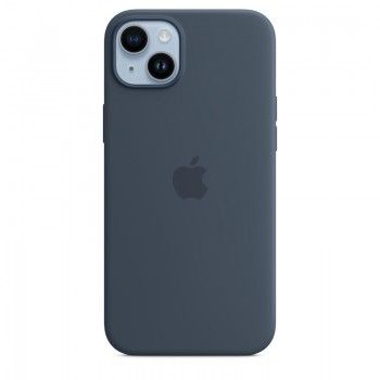 Capa em silicone com MagSafe para iPhone 14 Plus - Azul tempestade